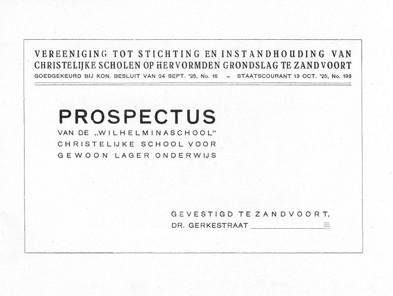Prospectus Wilhelminaschool